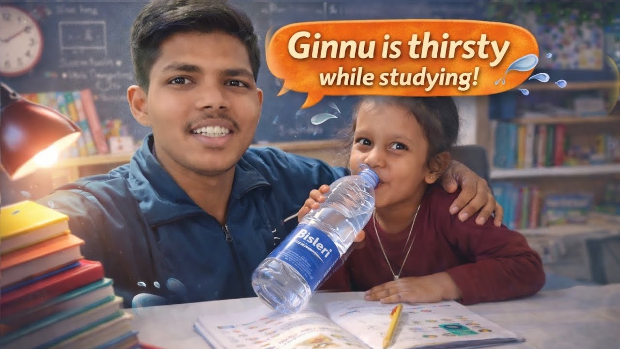 Giinu ko padhtey time hi pani pina hota hai bs 😂