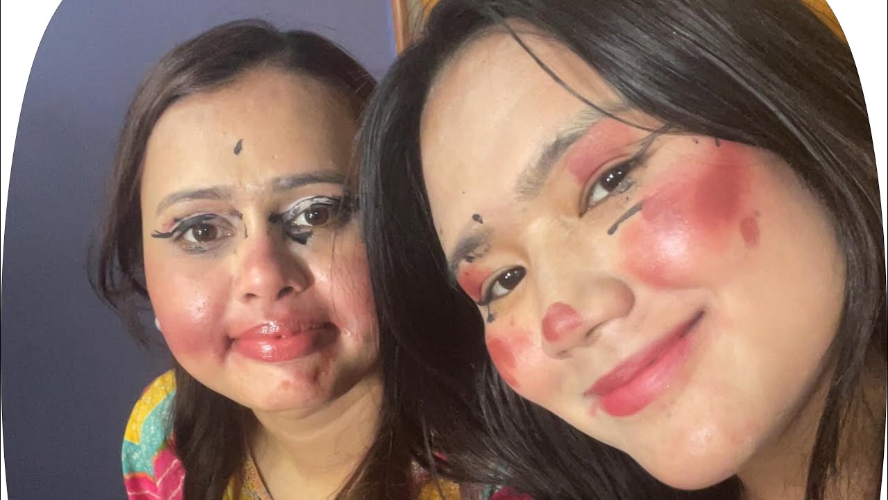 Blindfold makeup challenge 💄😀| kasle Ramro lagaidiyo ta ????🤪😂🤔