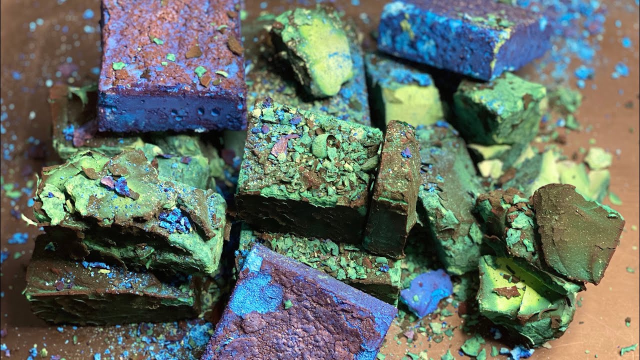 Green Dyed BSN and MagKing Blocks with Blue RGC | Satisfying | Gym Chalk ASMR | Dyed Gym Chalk