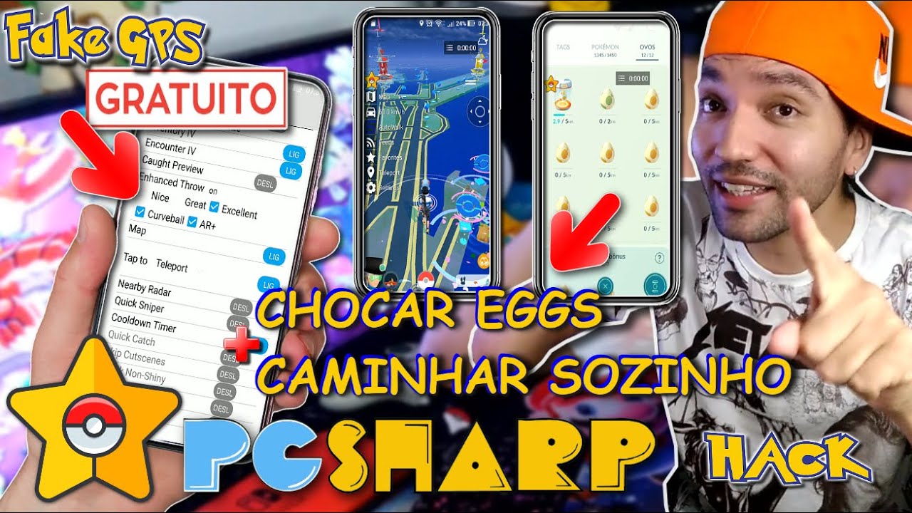 ANDAR AUTOMATICO CHOCAR EGGS TELEPORTE JOYSTICK POKEMON GO FAKE GPS PGSHARP VERSÃO GRATUITA | EP.1