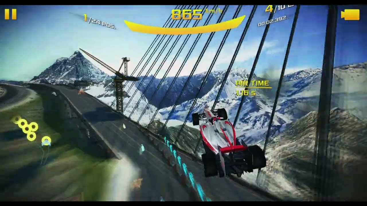 Asphalt 8 McLaren MP4-25, Alps, 24 Racers, 10 Laps. (1000km Speed)