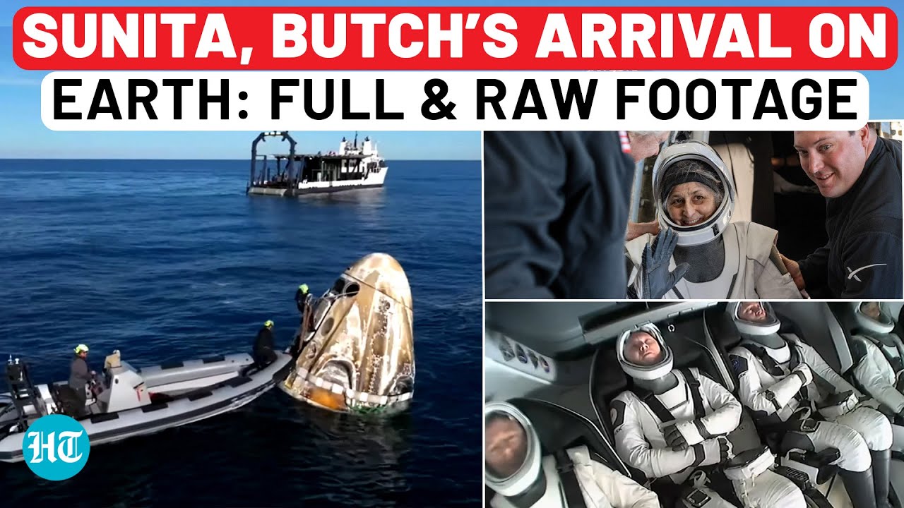 Full & Raw Footage: Sunita Williams, Butch Wilmore’s Arrival On Earth| SpaceX| NASA