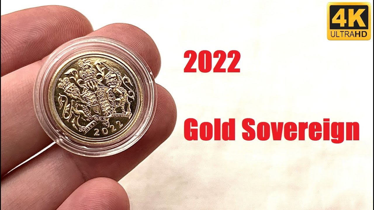 2022 Gold Sovereign bullion coin from the Royal Mint - Queen&rsquo;s Platinum Jubilee edition (4k)