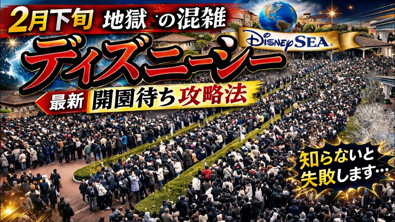 【最新攻略法】知らずに行くと詰みます。2月下旬ディズニーシー開園待ちがヤバすぎる‼️