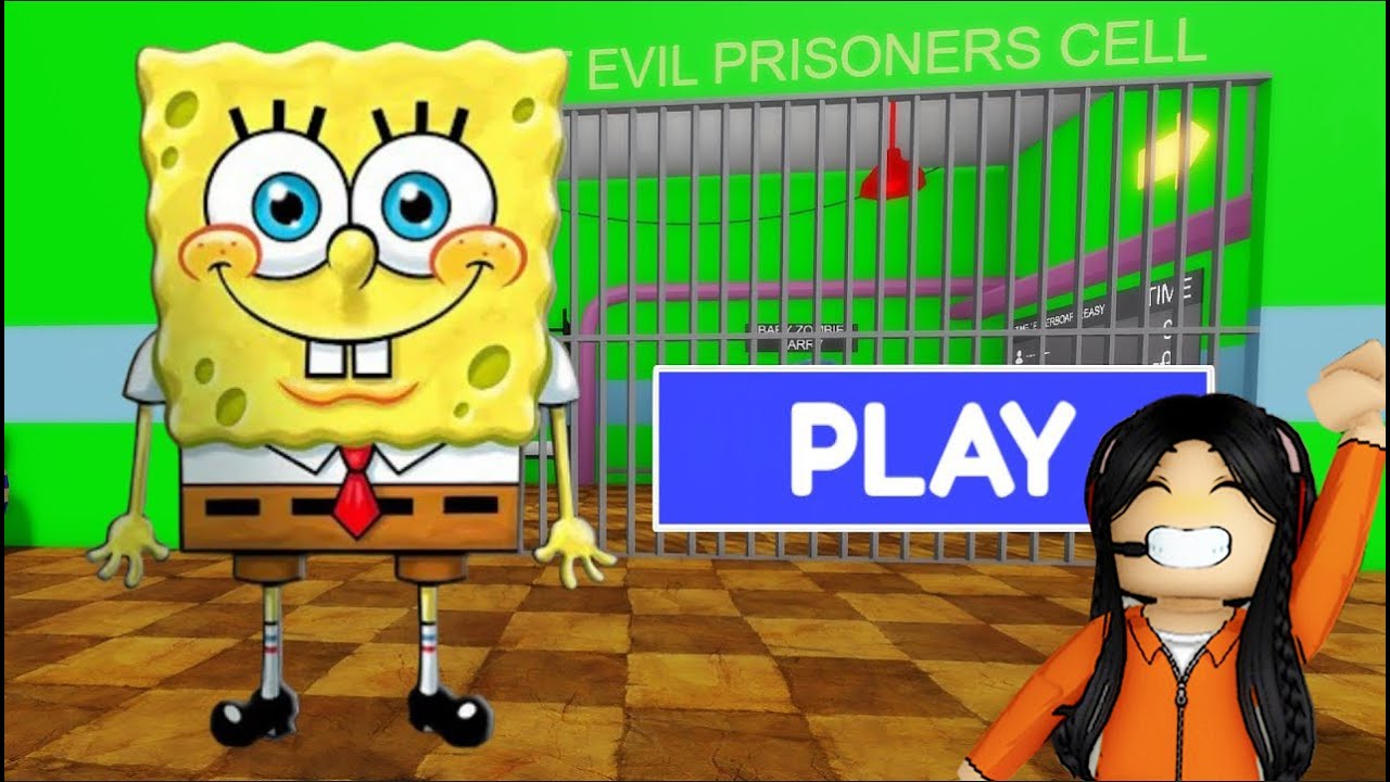 ESCAPA de la PRISION de BOB ESPONJA ROBLOX | paolazgames