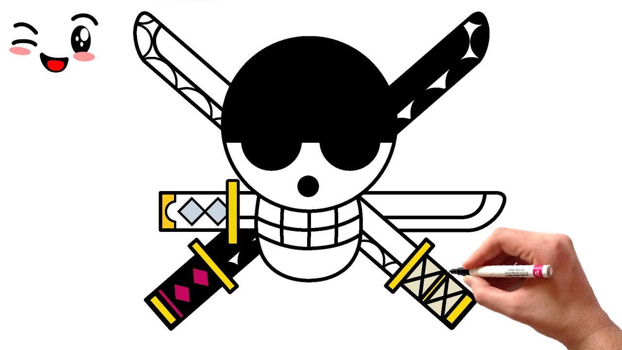 How To Draw One Piece Pirate Flag | Roronoa Zoro | Easy Drawing Tutorial