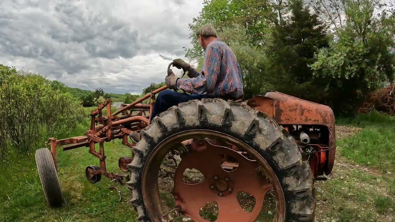 Allis Chalmers G tractor cultivating potatoes