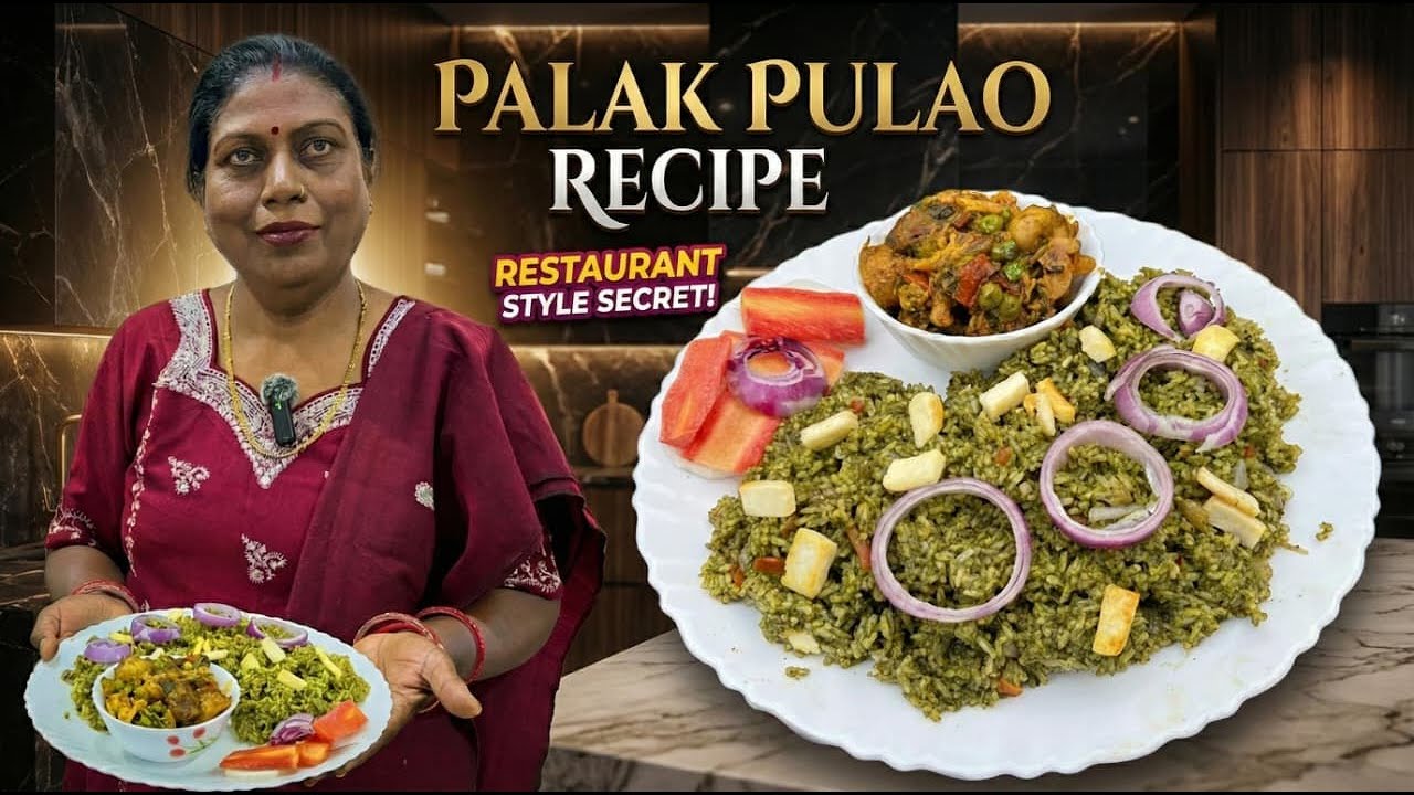 Restaurant Style Palak Pulao! एकदम हरा-भरा रखने का Secret टिप 🤫 |  सिर्फ 20 मिनट में !