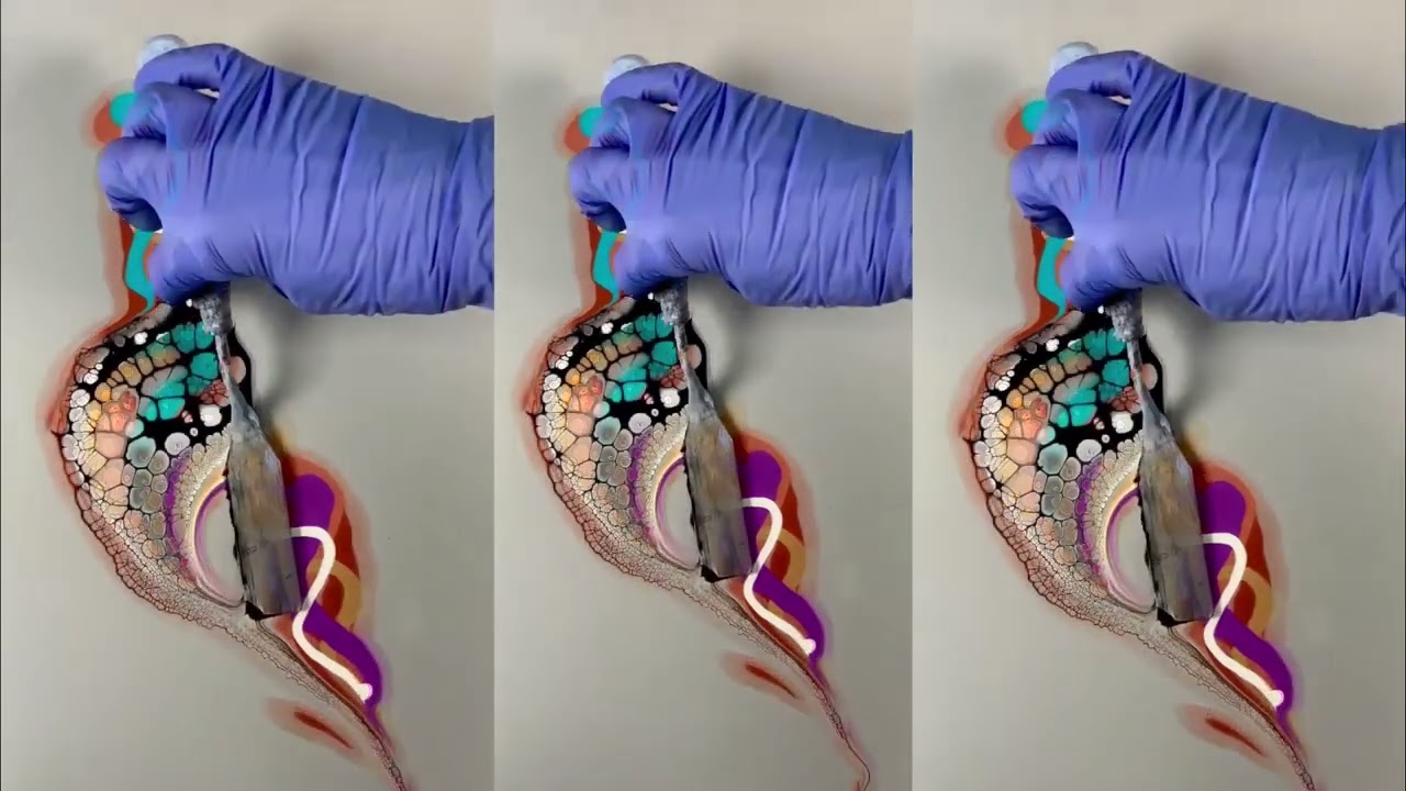 Created with Pebeo Ultimate Pouring Medium plus Floetrol in the Backgroud Gorgeous Mat Pub Acrylics