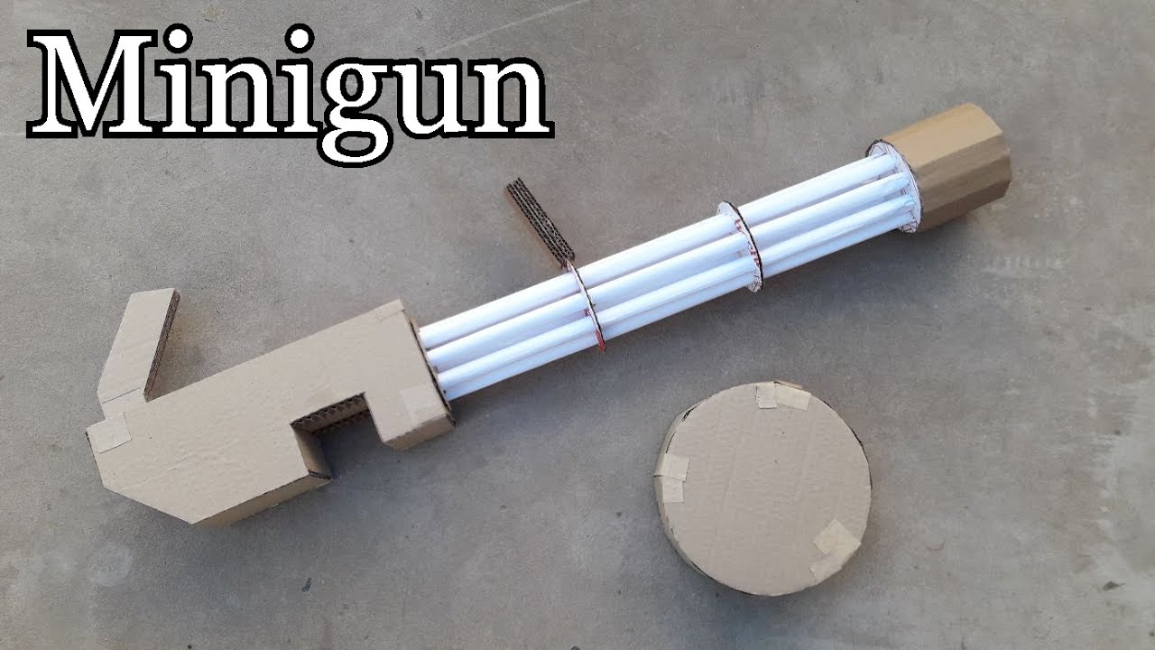 Como hacer una Minigun de cartón | Versión sencilla