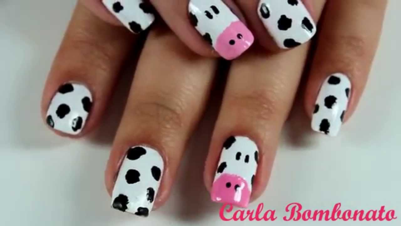 Unhas filha única de Vaquinha (animal - manchas) - Cow Nails Animal