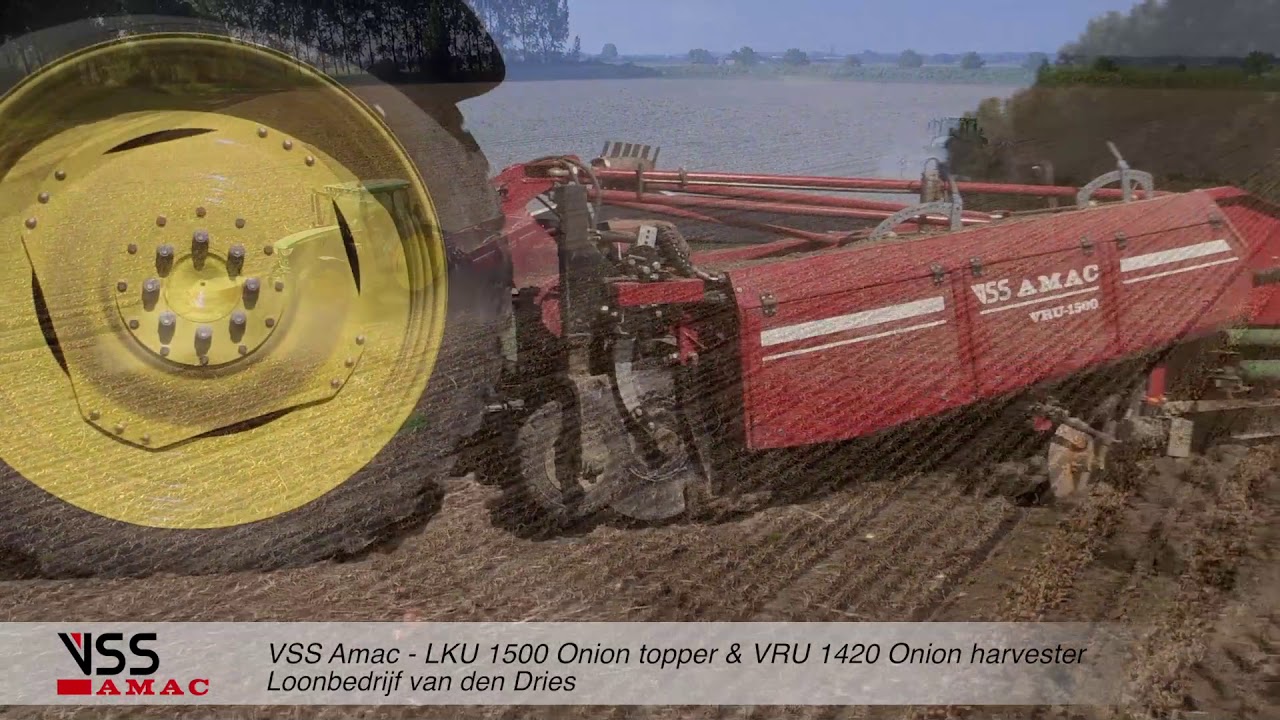 VSS Amac LKU 1500 Onion topper & VRU 1420 Onion harvester Van den Dries 2019