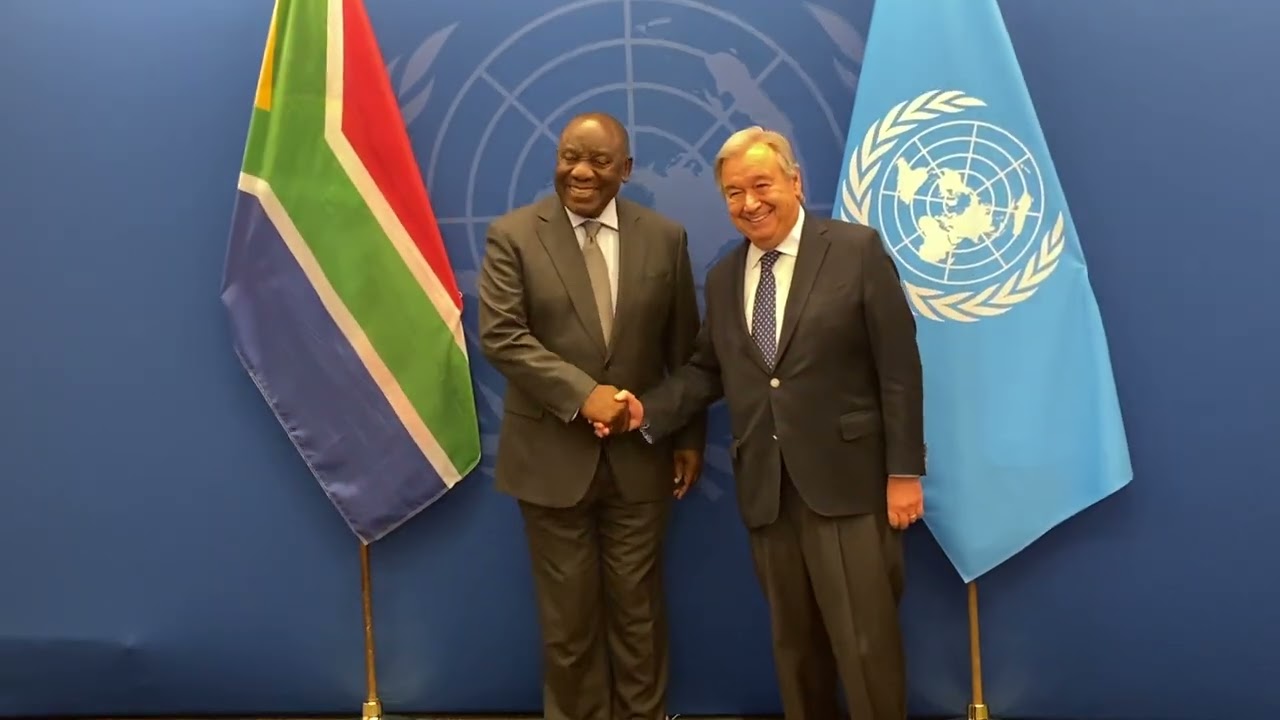 President Cyril Ramaphosa meeting with the UN Secretary General Mr Antonio Guterres
