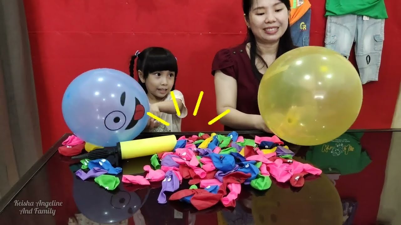 SERUNYA KEISHA BERMAIN BALON SAMBIL MENGENAL WARNA😍🥰💦