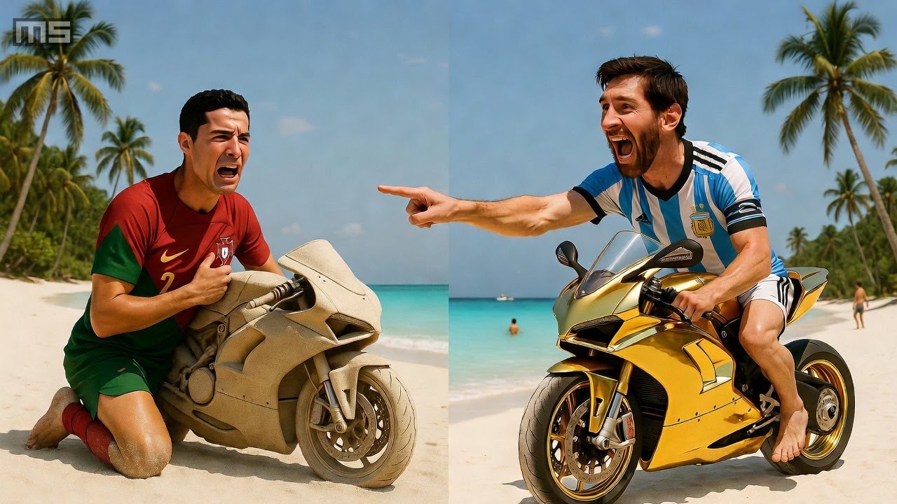 Messi DESTRUYÓ la Moto de ARENA de Ronaldo… 😈🏍️😭