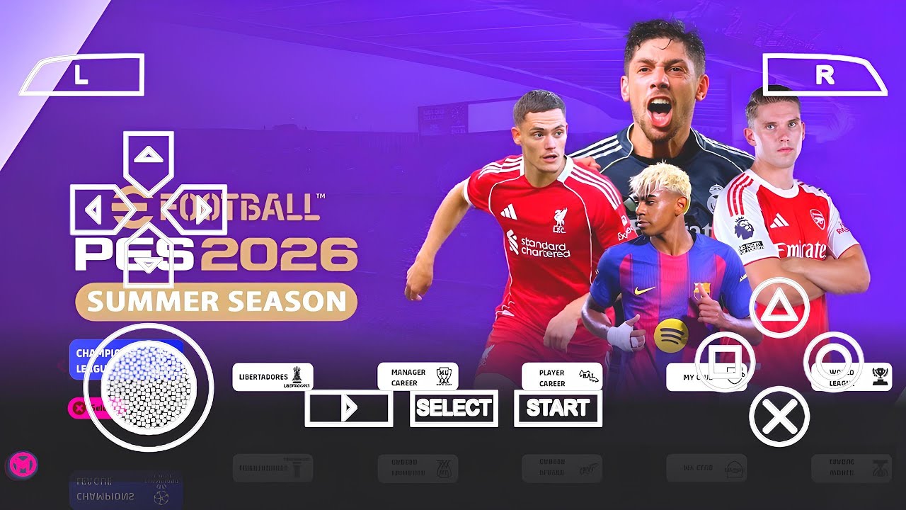 Обновление eFootball PES 2026 PPSSPP: патч фона, Чемпионат клубов, новые трансферы и реалистичные...