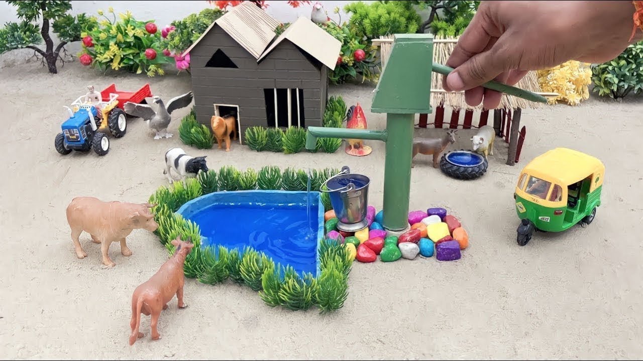cow shed making at home and house for animals school project || Tiny kishan