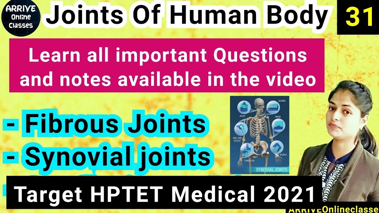 Joints Of Human Body || Human Physiology || Skeleton System || Target HPTET 2021 Medical. By Praveen