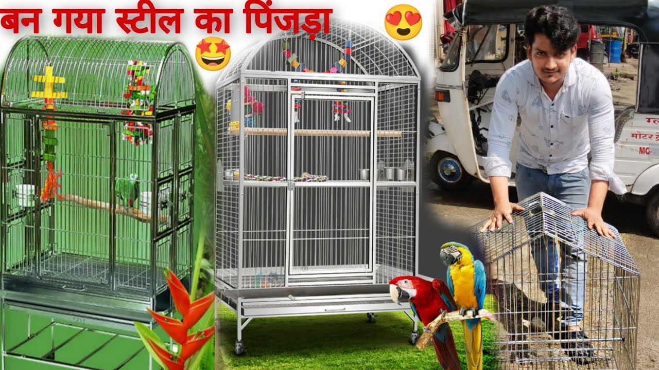 stainless Steel parrot (पिंजड़ा) cage 😉😉😉made by us(V I P Steel Arts)😎👍