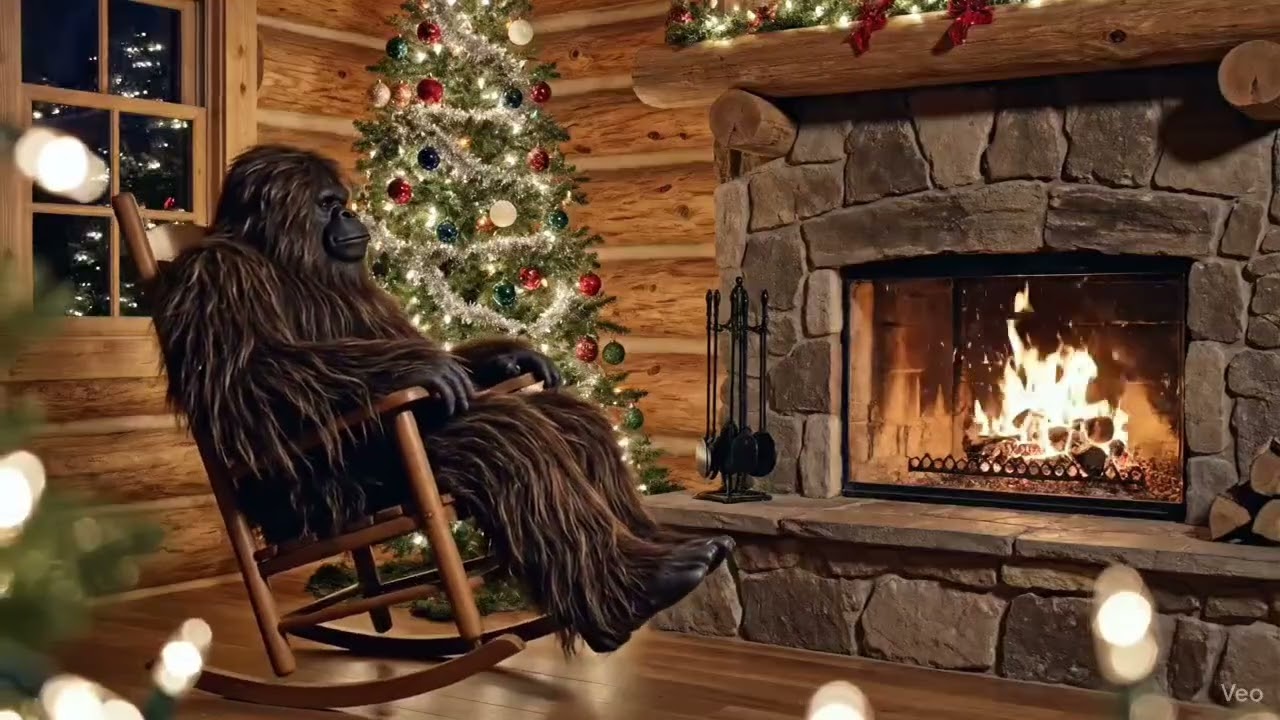 30 Minutes of Bigfoot's Christmas Fireplace Ambiance