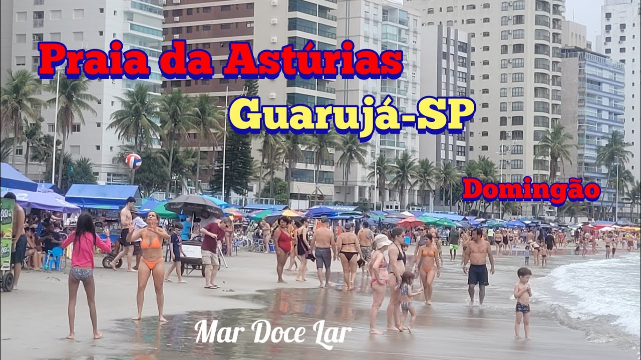 Guarujá - Domingão na Praia da Astúrias com calor #viral #beach