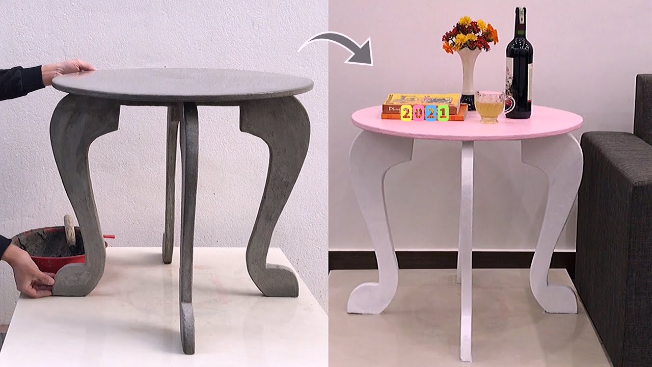 Great Idea With The Technique Of Making A Cement Coffee Table - Cement Craft Ideas For Room Decor