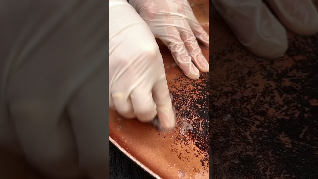 Burnt copper vs. My determination &ndash; who will win? #asmr #cleantok #contentcleaning #squeaky #thrift