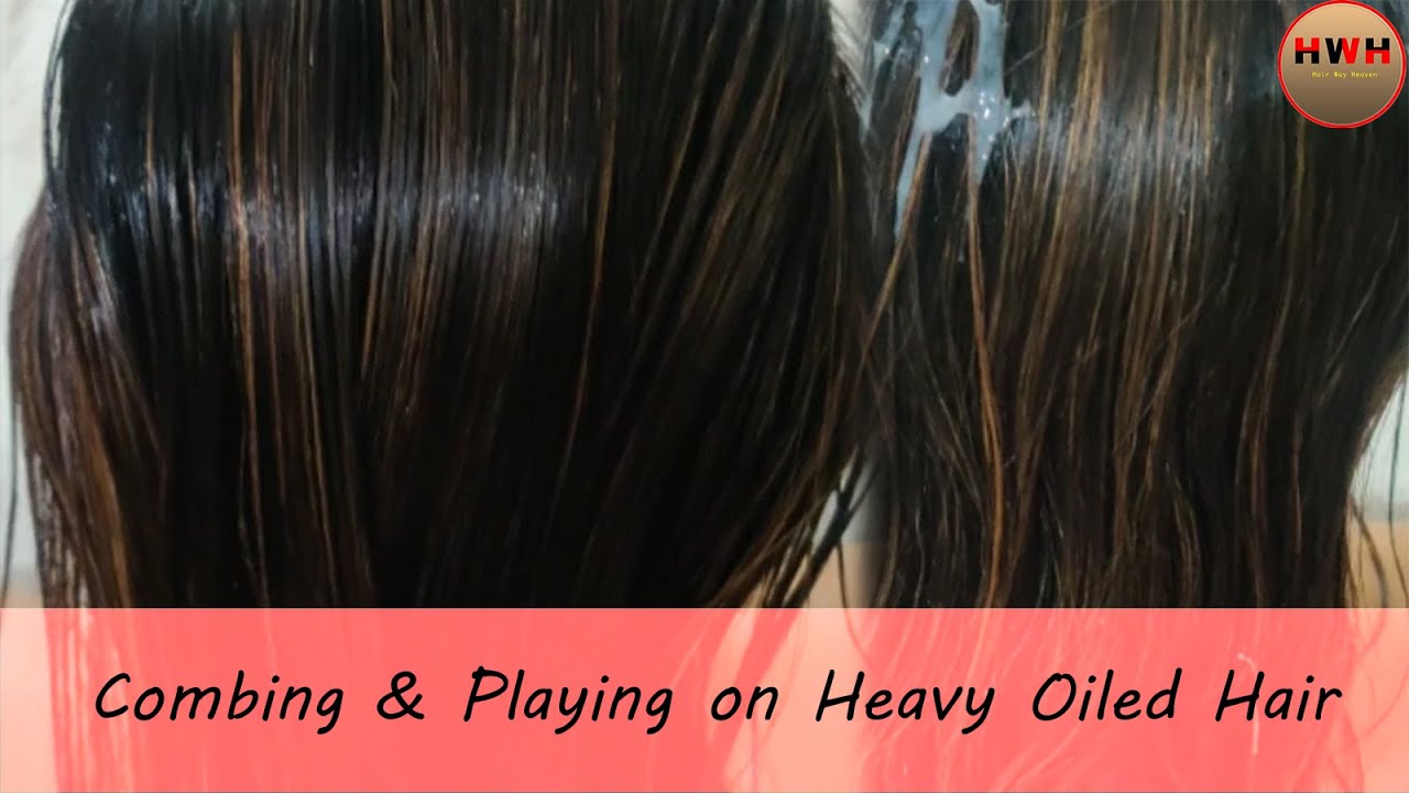 Short Video | Combing & Playing on Heavy Oiled Hair |  Heavy Oiling Hair | Long Hair Combing