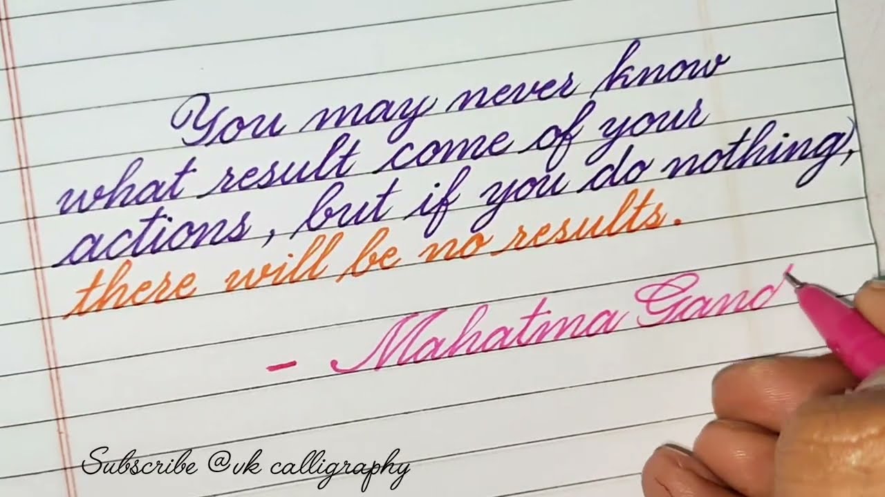 Satisfying handwriting with ball point pen || 