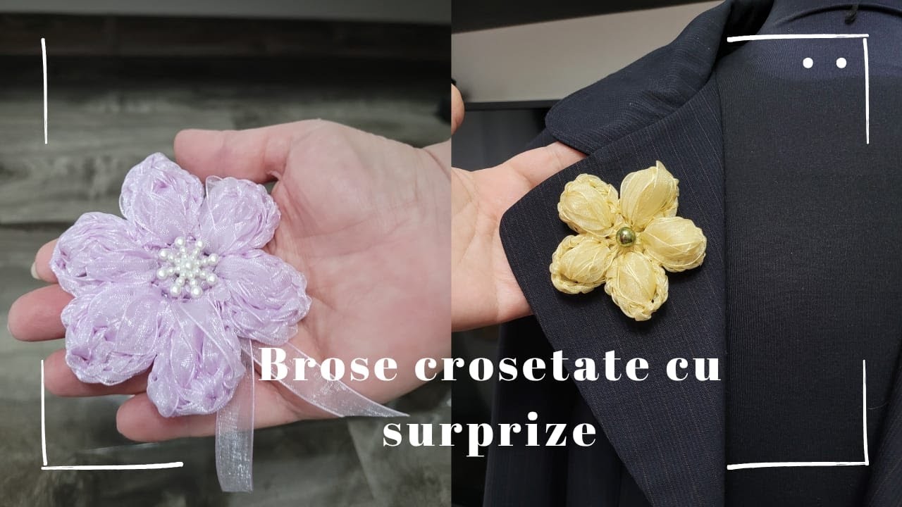 Brosa crosetata din panglica