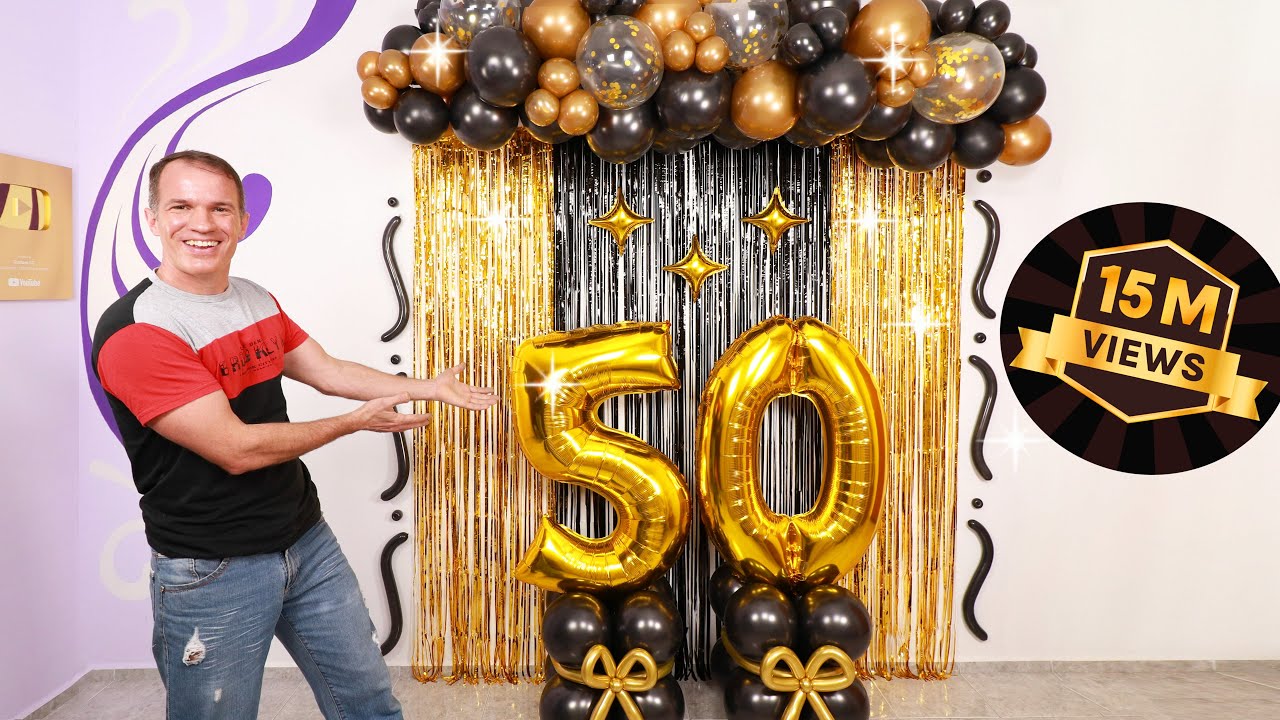 DECORACION CON GLOBOS para cumpleaños 🎂😁 arco de globos y numeros de globos - Gustavo gg