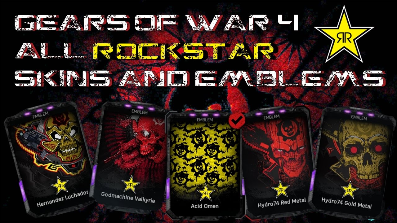 Gears Of War 4 - All Rockstar Exclusive Weapon Skins And Emblems