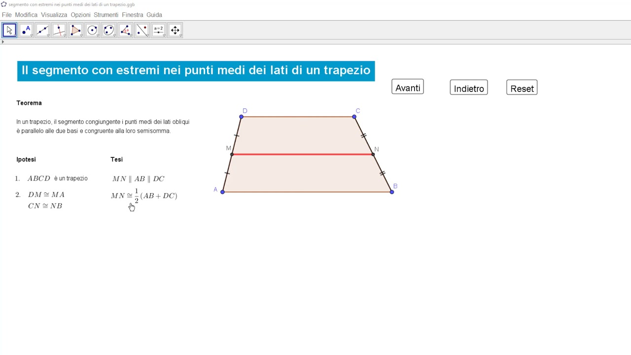 Il segmento con estremi nei punti medi dei lati di un trapezio