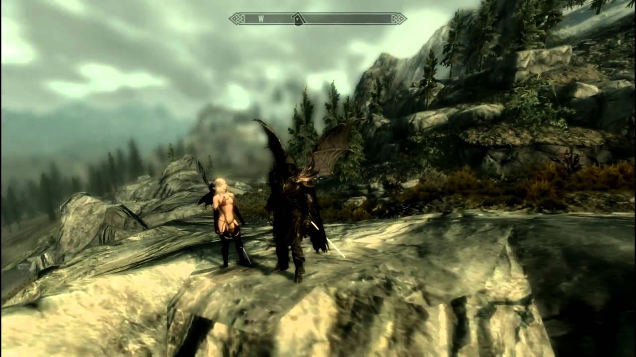 Skyrim Suicide Flight Test with Alduin's Wing and other Mods