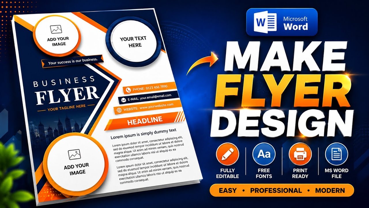 Creating a Custom Flyer Design in MS Word | Tutorial | Outstanding Flyer Designing
