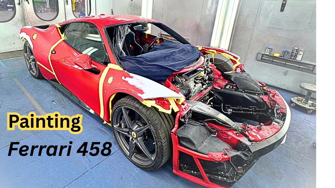 Ferrari 458 Italia Paint Job after Crash and Repairs