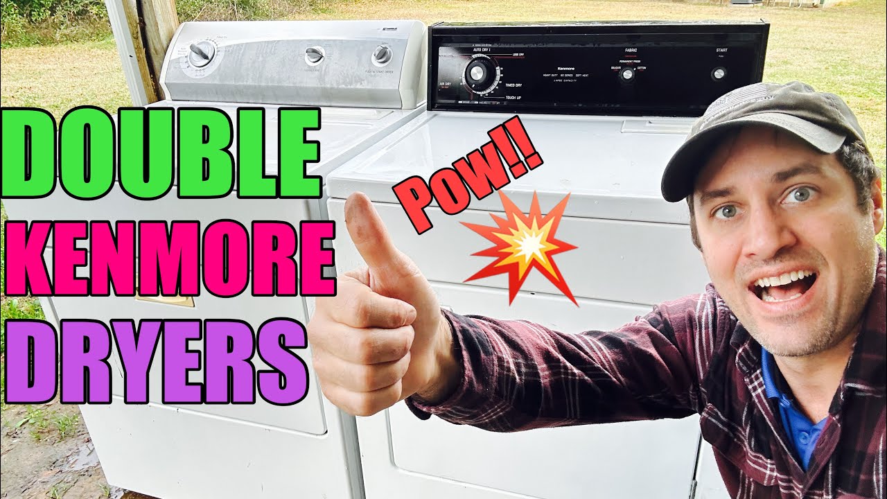 Double Kenmore Dryer Repair | 110.69622800 Rear felt  Seal & Belt | 110.96565110 Door & Start Switch