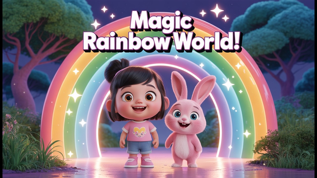 Волшебное приключение в радужном портале 🌈🐰 | История милого кролика и девочки | 3D мультфильм дл...