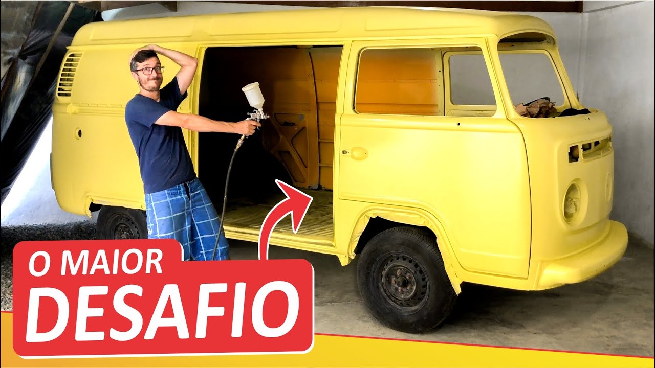 DESISTIR JAMAIS PINTAMOS A KOMBI EM CASA - RESULTADO TINTA POLIÉSTER