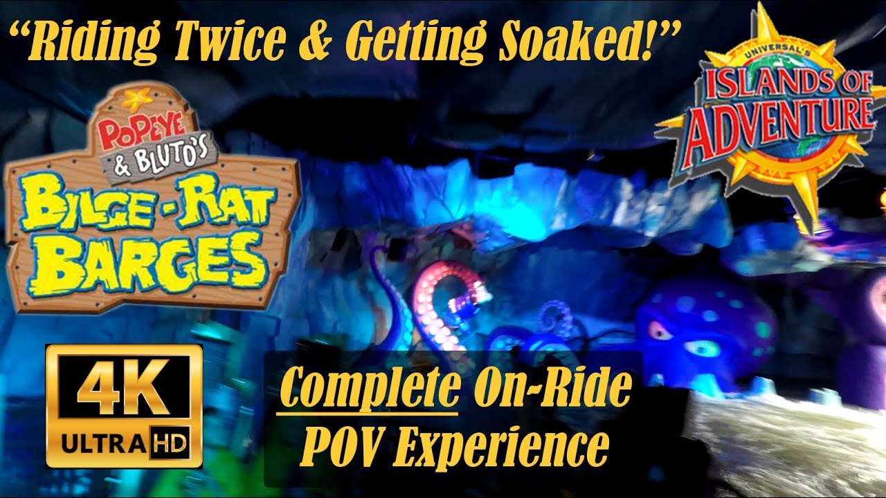 [4K] Popeye & Bluto's Bilge-Rat Barges 4K POV - Getting Soaked Riding Twice In A Row!