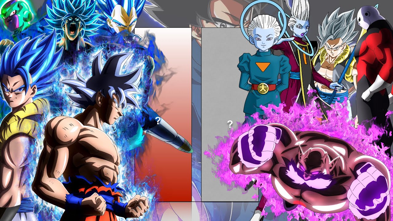 Vegeta,Frieza,Gogeta,Broly,Goku vs Grand priest,gogeta,jiren,toppo,whis (Noncanon) -Power levels |DB