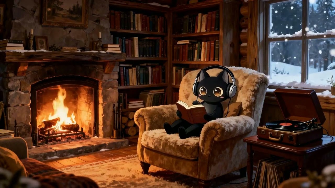 Peaceful Winter Jazz - Relaxing Lo-fi Vibes with a Momo