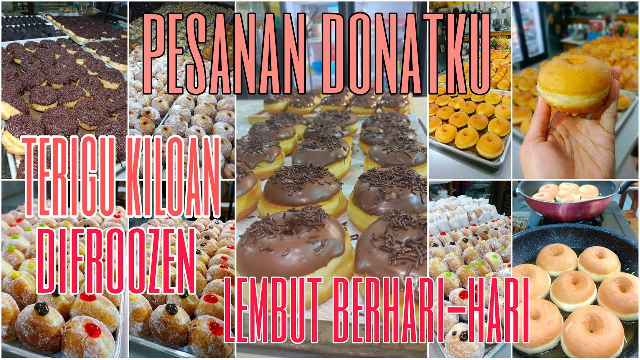 Terigu kiloan jadi donat lembut empuk berhari-hari,1 resep jadi 114pcs bisa difroozen