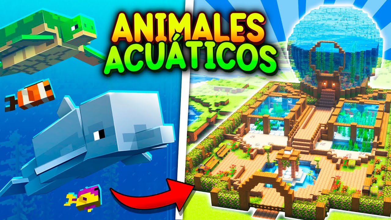 Constru&iacute; un MEGA ACUARIO con TODOS los ANIMALES de MINECRAFT 🐠🐙