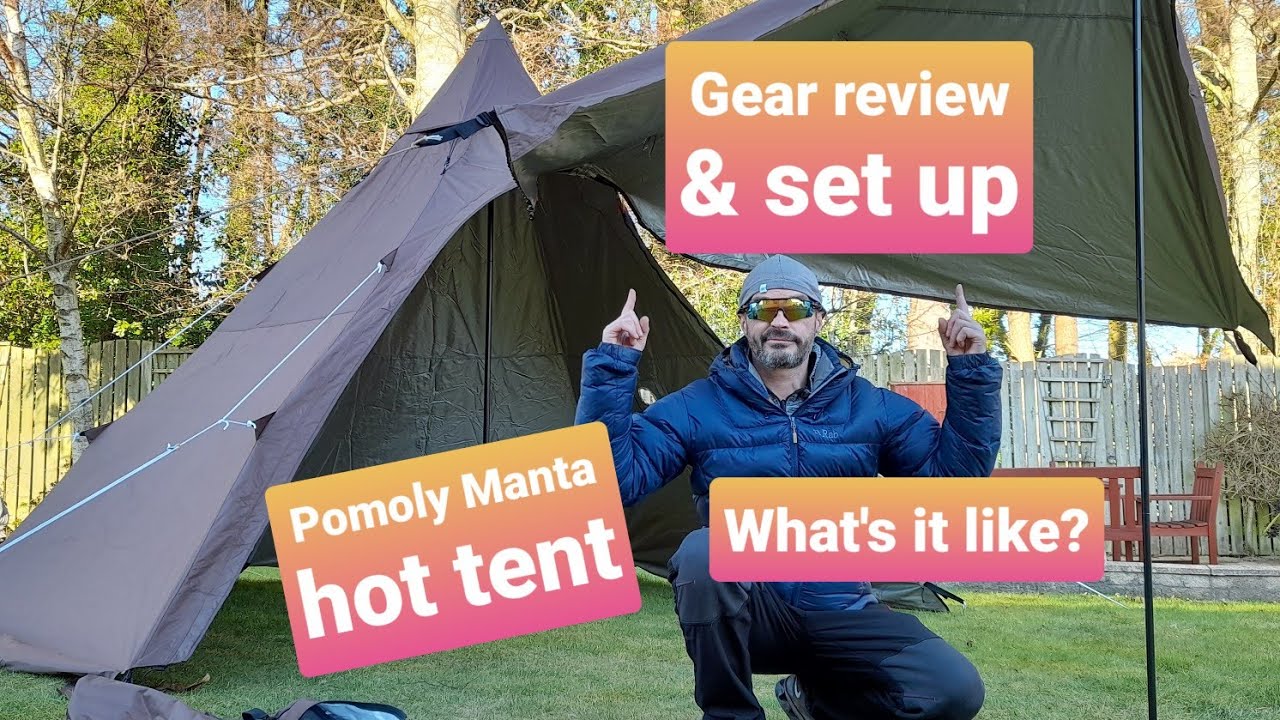 Gear review.  Pomoly Manta hot tent. Unboxing and set up. Outdoors. Adventure. Wild camping Scotland