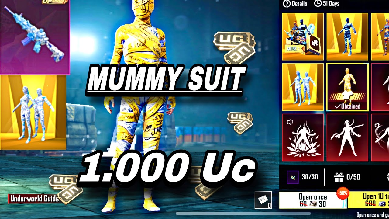BGMI MUMMY SUIT 1,000 UC  CRATE OPENING.       AND TRICKS 😍HOW TO GLACIER MUMMY SET 