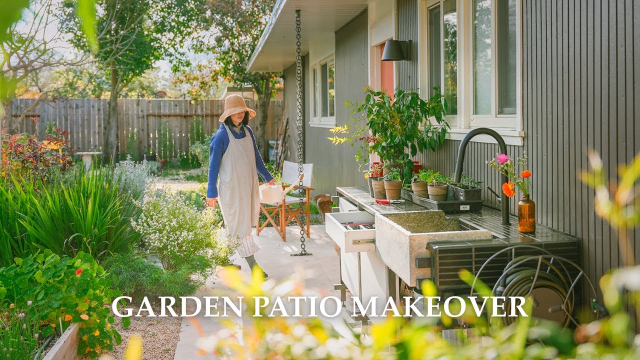 Backyard Patio Makeover: Build a Mid-century inspired Potting Station for our Garden