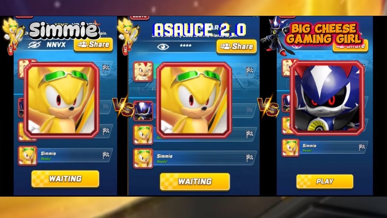 YouTubers Party Match @Simmie_in vs @ASauce.2.0 vs @BigCheeseGamingGirl SONIC FORCES 