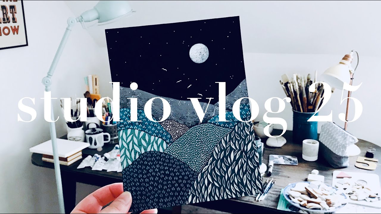 Studio Vlog 25 | Landscape Painting Timelapse, Vintage Finds For The Studio, New Work & A Chat