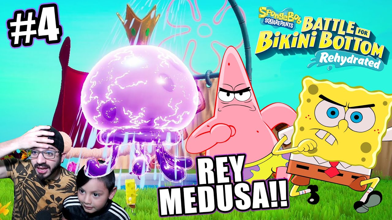 Bob Esponja vs El Rey Medusa | Bob Esponja en Fondo de Bikini Capitulo 4 | Juegos Karim Juega